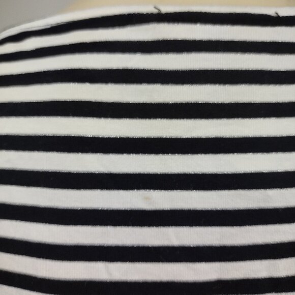 NWT WHBM White House Black Market striped 3/4 Asymmetrical ruffle tee Medium - Picture 6 of 10